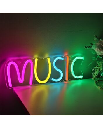 Bring Vibrant Beats to Your Space: Yellow Ice Blue Green Music LED Neon for Bars, Parties, and Home Entertainment.