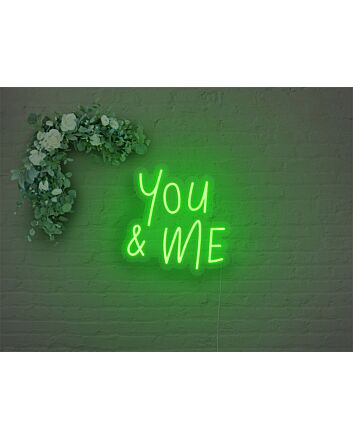 Brighten Your Romance and Celebrations: You and Me LED Neon Sign for Weddings, Anniversaries, and Cozy Home Evenings.