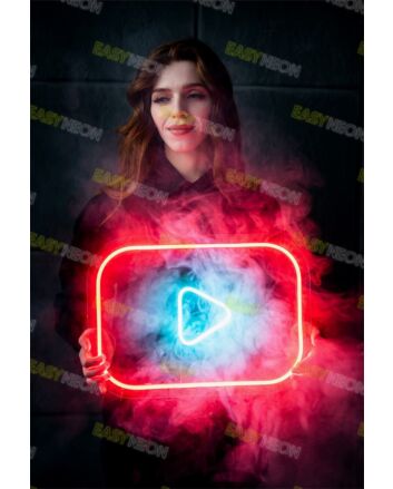 Brighten Your Entertainment Space or Office with Youtube LED Neon Sign - Perfect for Content Creators and Social Gatherings.