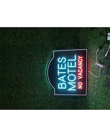 Brighten Your Bar, Office, or Home Decor with the Unique Bates Motel No Vacancy LED Neon Sign.