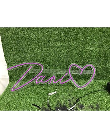 Brighten Your Special Day: Custom Name Dani With Heart LED Neon Sign for Weddings, Anniversaries, and Home Decor.