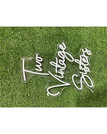 Brighten Up Your Space: Perfect for Home Decor, Office Ambiance, and Storefronts with Custom Sign Two Vintage Sisters LED Neon Sign.