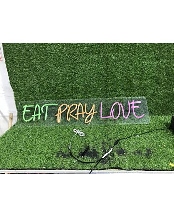 Elevate Your Space: Eat Pray Love Custom LED Neon Sign Perfect for Weddings, Home Decor, and Cozy Cafés