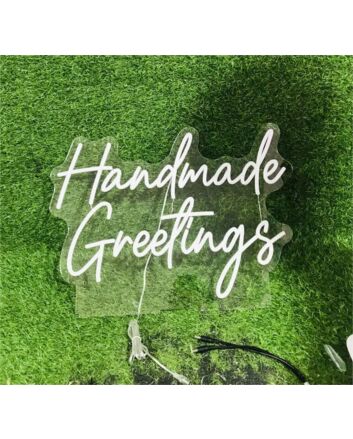 Elevate Your Space: Brighten Up Homes, Offices, and Special Events with the Handmade Greetings LED Neon Sign.