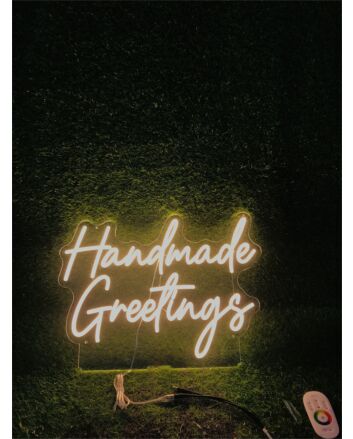 Elevate Your Space: Brighten Up Homes, Offices, and Special Events with the Handmade Greetings LED Neon Sign.