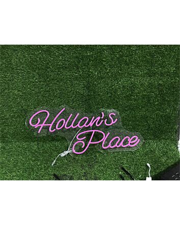 Brighten Up Your Space: Hollans Place Custom LED Neon Sign for Home, Office, Weddings, and Parties.