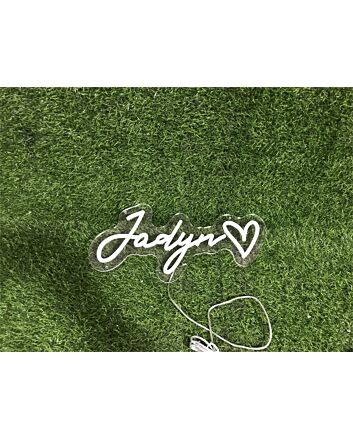 Brighten Up Your Space: Jadyn Withheart Custom LED Neon Sign Perfect for Home Decor, Weddings, and Bars.