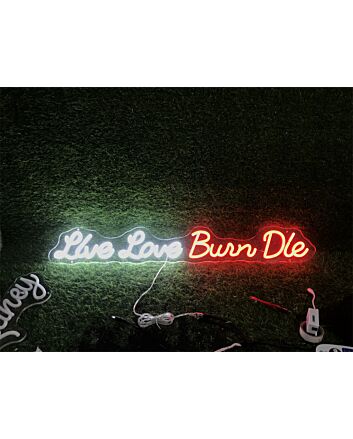 Brighten Your Special Moments: Live Love Burn Die Custom LED Neon Sign for Weddings, Bars, and Home Decoration.