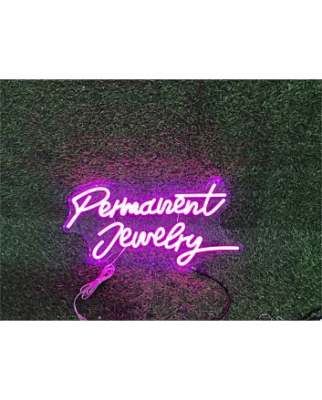 Enhance Your Space: Permanent Jewelry Wall Decor LED Neon Sign for Chic Home, Office, Boutique, and Event Ambiance