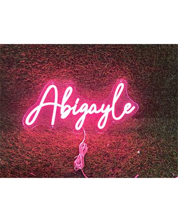 Brighten Your Space: Personalize Custom Abigayle LED Neon Sign for Home Decor, Bars, and Special Occasions