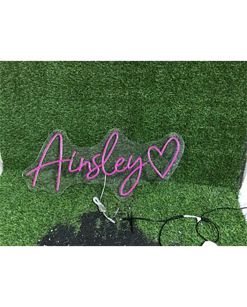 Brighten Your Special Moments: Personalize Custom Airsley With Heart LED Neon Sign for Weddings, Parties, and Romantic Home Decor.