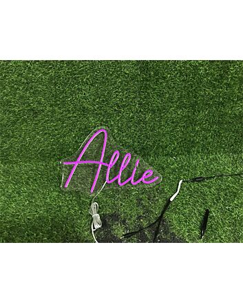 Brighten Your Special Occasions and Workspace with Personalize Custom Allie LED Neon Sign for Weddings, Parties, and Office Decor.