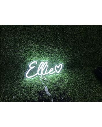 Brighten Your Special Moments: Personalize Custom Ellie With Heart LED Neon Sign for Weddings, Celebrations, and Home Decor.