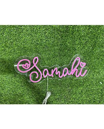 Create a Vibrant Atmosphere at Your Bar, Store or Celebrate in Style with the Personalize Custom Samahi LED Neon Sign.