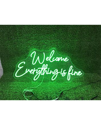 Brighten Your Bar, Storefront, or Office: Welcome Everything Is Fine Custom Business LED Neon Sign for an Inviting Atmosphere