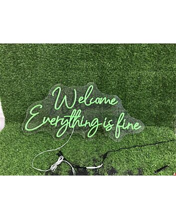 Brighten Your Bar, Storefront, or Office: Welcome Everything Is Fine Custom Business LED Neon Sign for an Inviting Atmosphere
