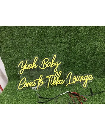 Brighten Your Wedding, Bar, or Office Ambiance with the Yeah Baby Custom LED Neon Sign.