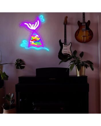 Brighten Your Space: The Colorful And Gorgeous Mermaid Tail Neon Sign for Home Decor, Bars, and Festive Celebrations.