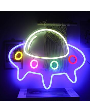 Brighten Your Space: Colorful Ufo Neon Sign for Home Decor, Offices, Stores, Bars, and Celebratory Events