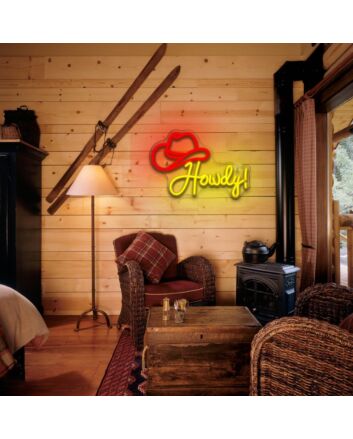 Brighten Your Western-Themed Party or Decorate Your Rustic Bar with the Cowboys Howdy Neon Sign.