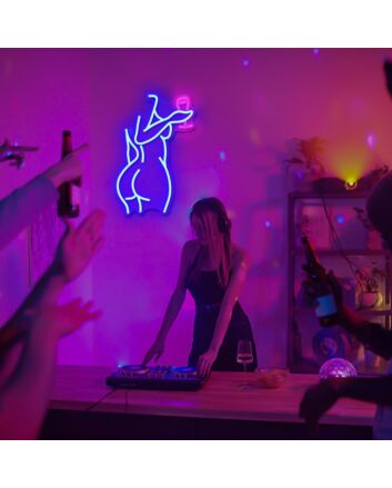 Elevate Your Bedroom, Boutique, or Bachelorette Bash with the Dark Blue Mannequin Women's Bedroom Neon Sign.