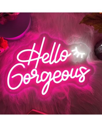 Brighten Your Bedroom, Office, or Party Ambiance with the Deep Pink Hello Gorgeous Neon Sign