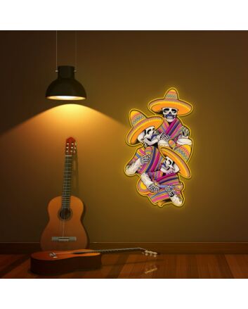 Enhance Weddings, Parties, and Bars Ambiance with the Skull Music UV Light Art Neon Illuminated Decor