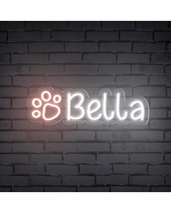 Cat Paw Print Personalized Name Customize Neon Sign for Home Decor, Bars, and Pet-Themed Celebrations.