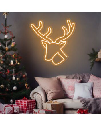 Brighten Up Your Festivities: Elk Happy Holidays Neon Sign For Christmas - Perfect for Home Decor, Office Celebrations, and Store Fronts.