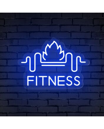 Elevate your gym, office, or sport-themed party ambiance with the Fitness Word Barbell Neon Sign.