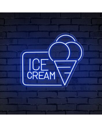 Brighten Your Space: Ice Cream Words Symbols Neon Sign - Perfect for Home Décor, Cafes, and Theme Parties.