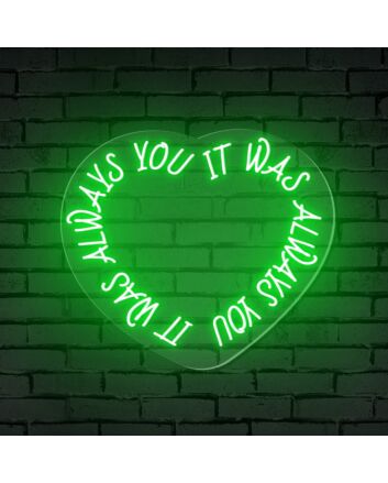 Brighten Your Wedding and Home Ambiance with the &quot;It Was Always You Words Heart&quot; Neon Sign