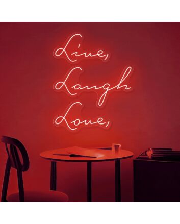 Brighten Your Space: Multicolor Live Laugh Love Quote Magic Led Neon Sign - Perfect for Home Decor, Office Ambiance, and Celebratory Events.