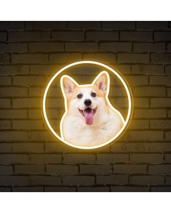 Customize Your Space: Neon Circle Portrait Personalized UV Neon Sign for Weddings, Bars, and Home Decor