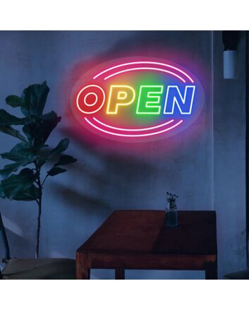 Brighten Up Your Business, Bar, or Storefront with the Vibrant Oval Neon Open Sign