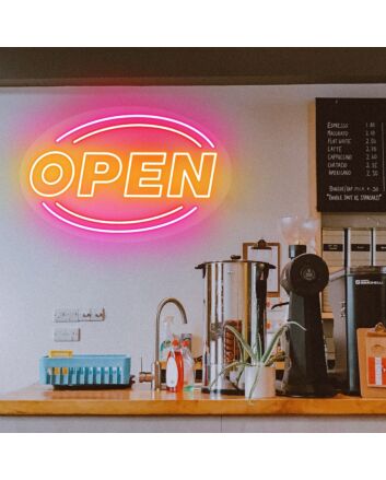 Brighten Up Your Business, Bar, or Storefront with the Vibrant Oval Neon Open Sign