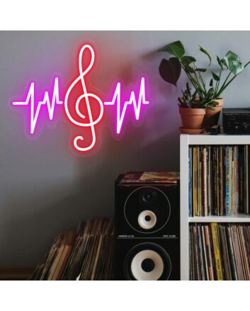 Elevate Your Space: Sound Waves Note Music Neon Sign, Perfect for Home Decor, Music Studios, and Trendy Bars.