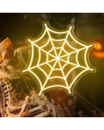Brighten Your Halloween Festivities: Spider Web Neon Sign for Home Decor, Spooky Parties, and Haunted Houses