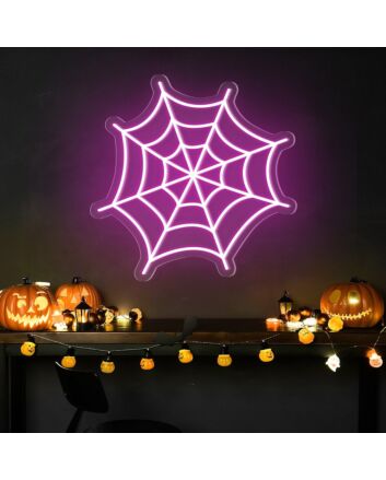 Brighten Your Halloween Festivities: Spider Web Neon Sign for Home Decor, Spooky Parties, and Haunted Houses