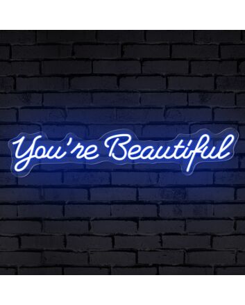 Brighten Your Space: Youre Beautiful Words Neon Sign For Room - Perfect for Home Decor, Weddings, and Parties.
