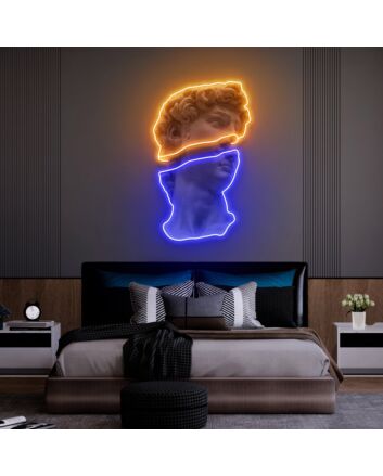 Elevate your ambiance: David Sculpture Led Uv Neon Sign for Artistic Home Decor, Chic Bars, and Inspirational Office Spaces.