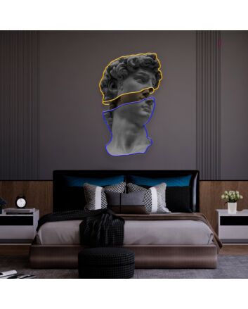 Elevate your ambiance: David Sculpture Led Uv Neon Sign for Artistic Home Decor, Chic Bars, and Inspirational Office Spaces.