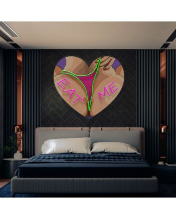Elevate your space with Eat Me Led Uv Neon Sign: Perfect for Home Decor, Bars, and Trendy Office Settings