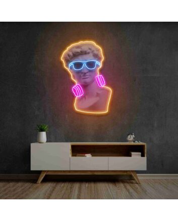 Elevate Your Space: Headphone On David Led Uv Neon Sign - A Versatile Accent for Home, Office, and Entertainment Venues.