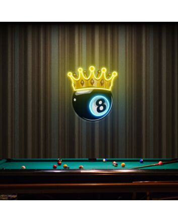 Brighten Up Your Space: King Business Logo Sign For Wall Billiards Wall Decor Led Uv Neon Sign Perfect for Bars, Game Rooms, and Office Decor.