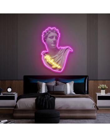 Transform Your Space: Meleager Statue Led Uv Neon Sign for Chic Home Decor, Perfect for Modern Living Rooms, Parties, and Weddings
