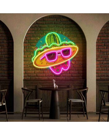 Brighten Your Dining Experience: Mexico Taco Restaurant Led Light Wall Decor for Home, Office, Bars, and Festive Celebrations.