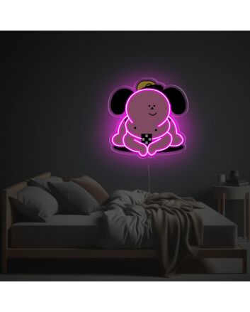 Brighten Up Your Space: Perfect for Home Decor, Bars, and Vibrant Weddings - Sitting Pink Naked Dog LED Neon Acrylic Artwork