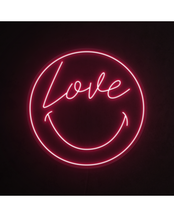 Smiley Love Face Neon Sign