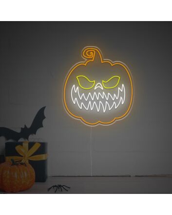 Brighten Up Your Halloween Festivities and Decor with the Halloween Smiling Pumpkins LED Neon Sign for Home, Office, and Party Ambiance.